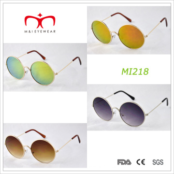 Retro-Design und runde Rahmen-Metall-Sonnenbrille (MI218)